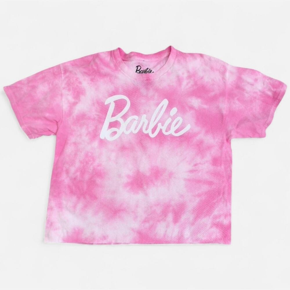 Barbie Pink Cropped Tie-Dye T-Shirt Large
